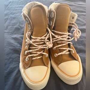 Converse Tan and White Sneakers